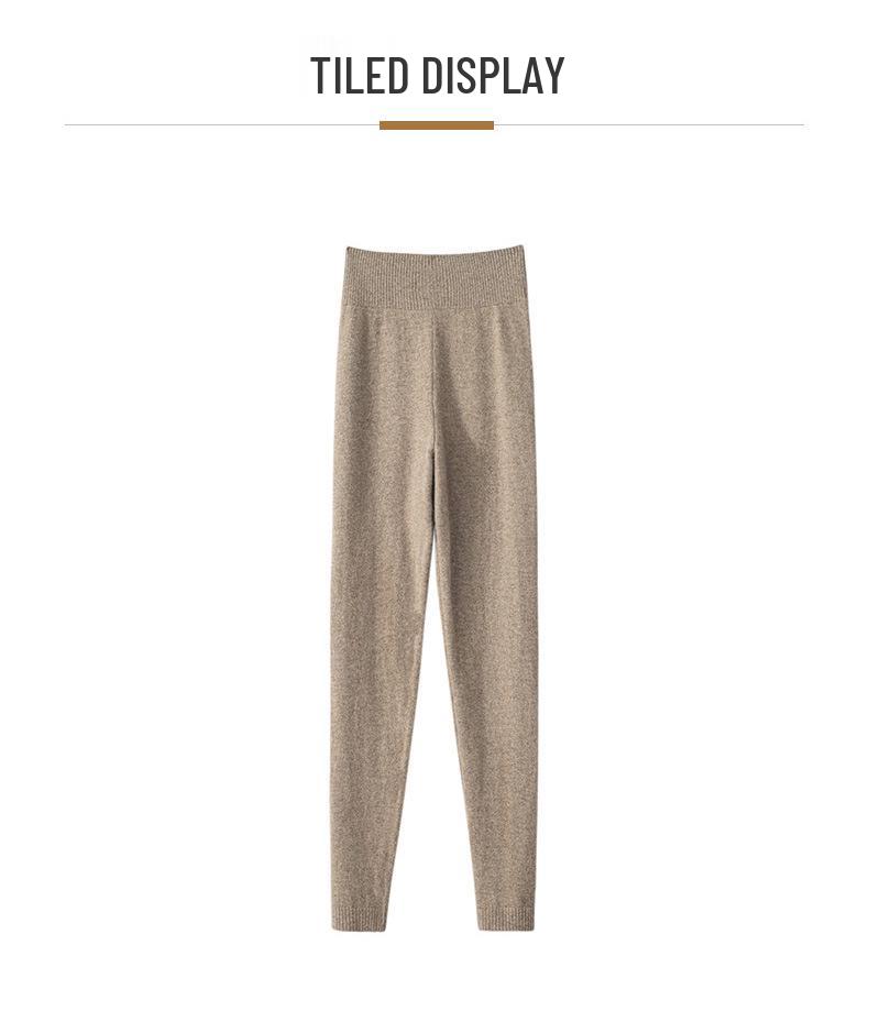 100% Pure Cashmere High-Waisted Slimming Leggings for Women - Ideal for Indoor/Outdoor Wear In Autumn/Winter, Warm & Body-Shaping Pants