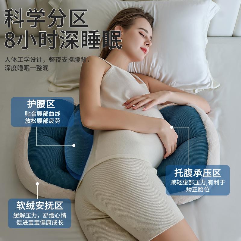 

Подушка для беременных из кроличьего меха, защита поясницы, подушка для сна на боку, период беременности темные хаки