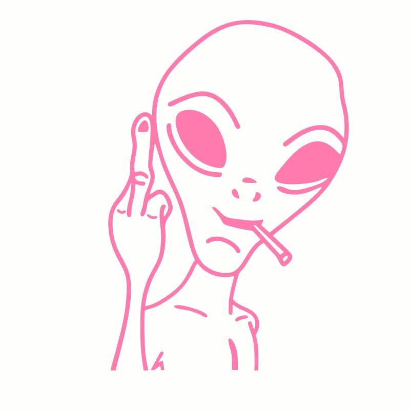 HungMieh Car Stickers Funny Alien Personality Ufo Decals Laser Vinyl Sticker Car 3D Car Styling Decoration 10.3X15cm