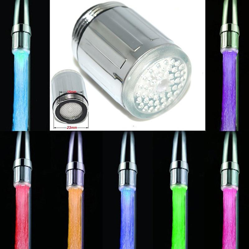 

Датчик температуры Красочное обесцвечивание RGB Светодиодный свет Смеситель для воды Светящийся душ Поток Кран