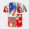 Happy New Year Men's and Women's T-shirts Christmas Carnival Trend 3D Printed T-shirt Crewneck Casual Short-sleeved Top