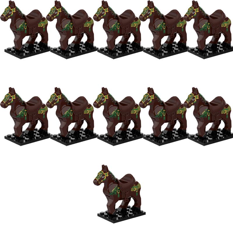 MOC Mittelalterliche Römische Militär Bausteine Hirsch Wolf Schwein Schaf Tier Kavallerie Pferd Figur Reittier Zubehör Geschenk Jungen Spielzeug DIY