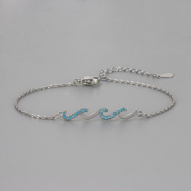 Luxury Rhinestone Wave Bracelet For Women Fashionable Versatile Elegant Chain Bangle High End Jewelry Accessory