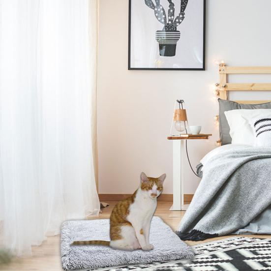 2 In 1 Foldable Plush Cat Kitten House Puppy Sleeping Bed Warm Cushion Carpet