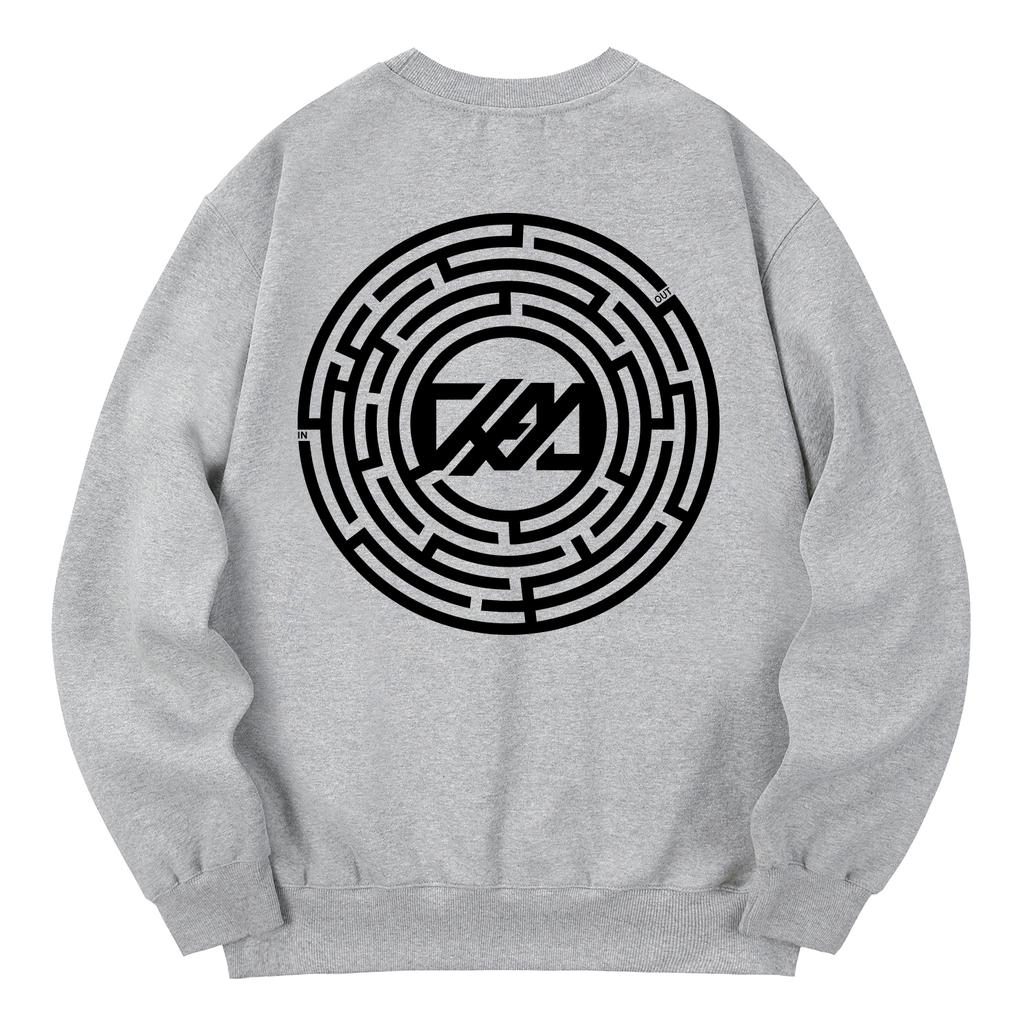 KAN6312 Kmg0080 Khan Circle Fleece-Lined Sweatshirt - Gray