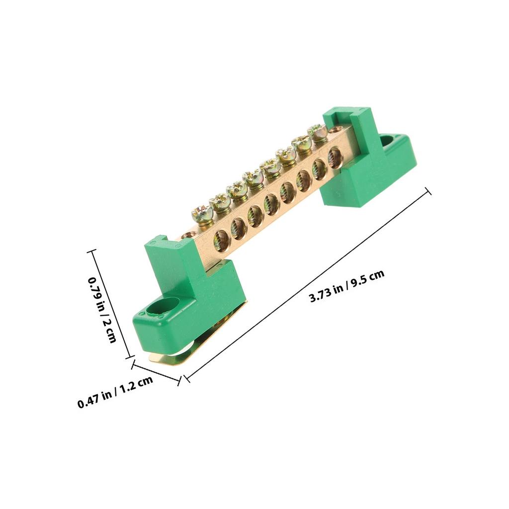 2Pcs Copper Terminal Connector Bar Heavy Duty Ground Bus Bar Kit 6 Terminal Positions for Distribution Box Electrical Equipment