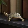 Small Decorative Metal Figurine Vintage Turtle Statues, Gold Figurines, Animal Exquisite Collectible Ornament, Desktop Decoration for Office