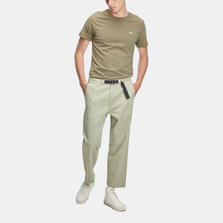Levis Colorblock Gürtel Verziert Bequem Niedrige Taille Neunpunkt Casual Hose Herren Hosen Grün A1045-0001