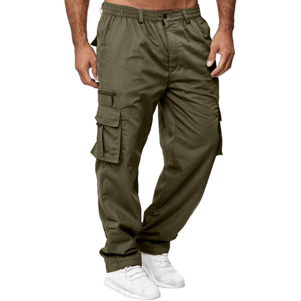 Herren Cargo-Hose Outdoor Lässig Lockerer Schnitt Gerades Bein Mehrere Taschen Arbeitshose