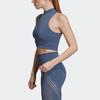 Adidas Wrpknt Crop Wl Solid Logo Training Fitness Vest Women Tops Blue EA2113