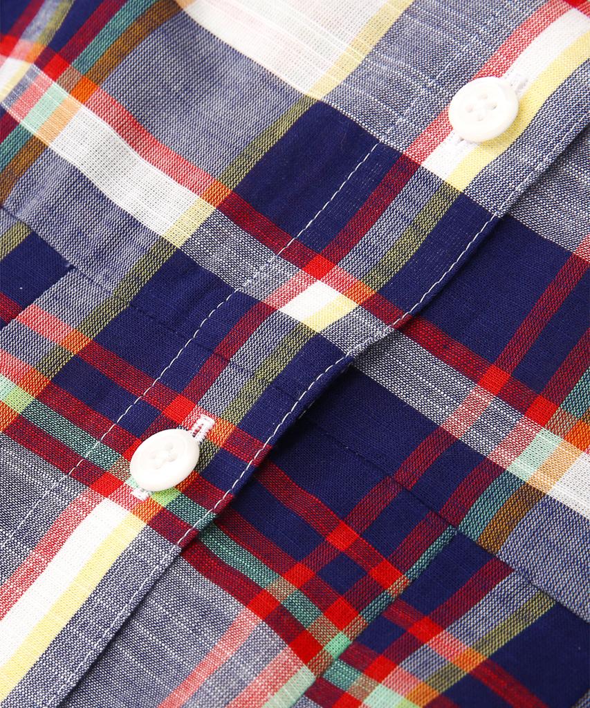 BROOKS BROTHERS Cotton Madras Shirt Dress (Multi) (Bbdzwm68227Es)