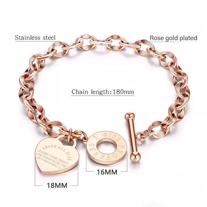 

Браслет из нержавеющей стали для женщин, браслеты с сердечками, модный ювелирный аксессуар