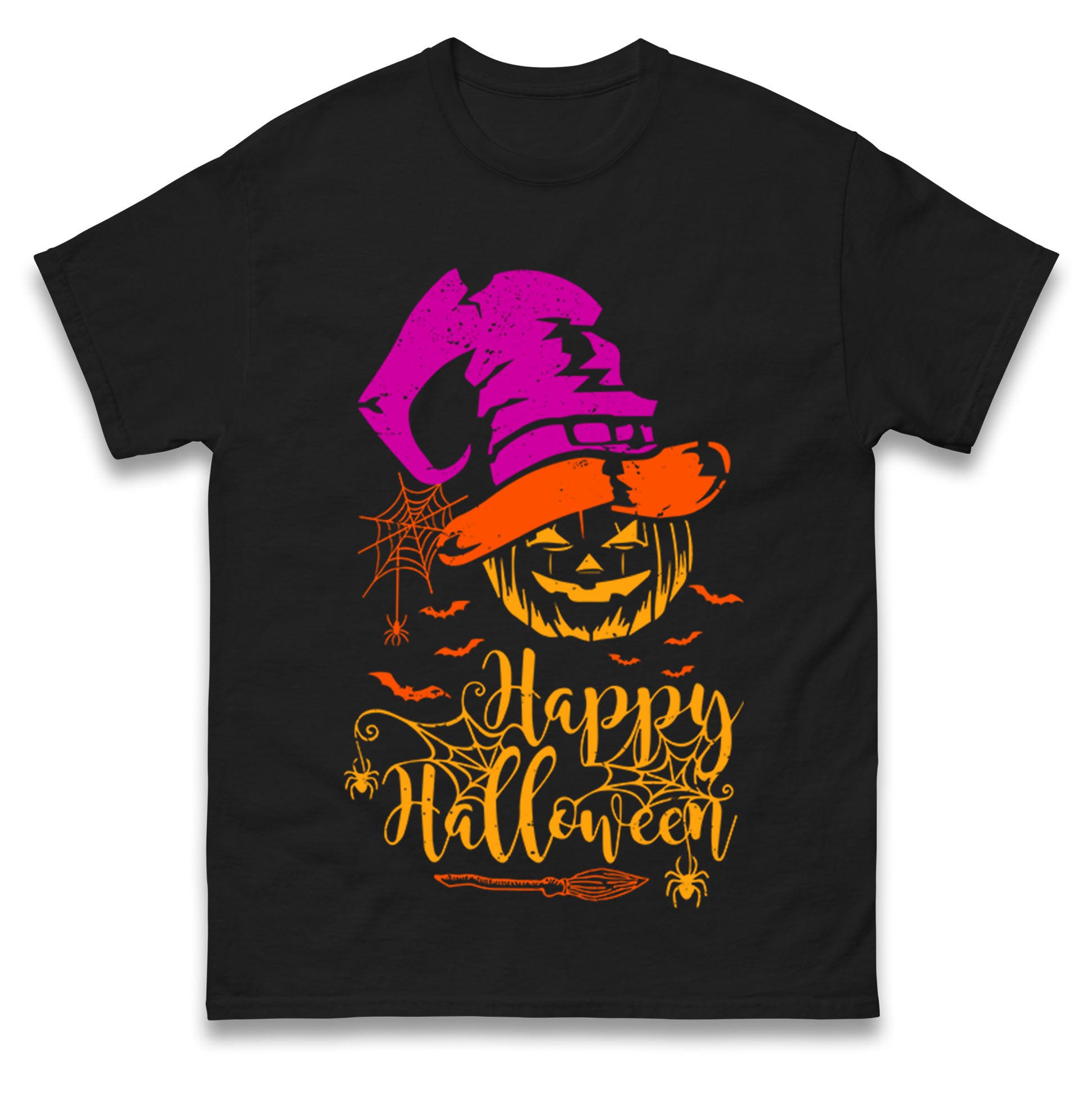Spooky Pumpkin Happy Halloween Mens T Shirt Womens Tops Teess M