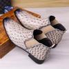 Retro Embroidered Ostrich Pattern Men's Mid-Calf Square Toe Knight Boots, Plus Size 38-48