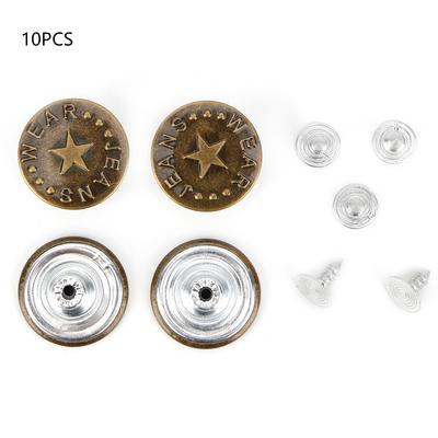 10 Piece Popular  20 Mm Vintage Jean Clasp Practical  Jean Button with Thread(# 13)