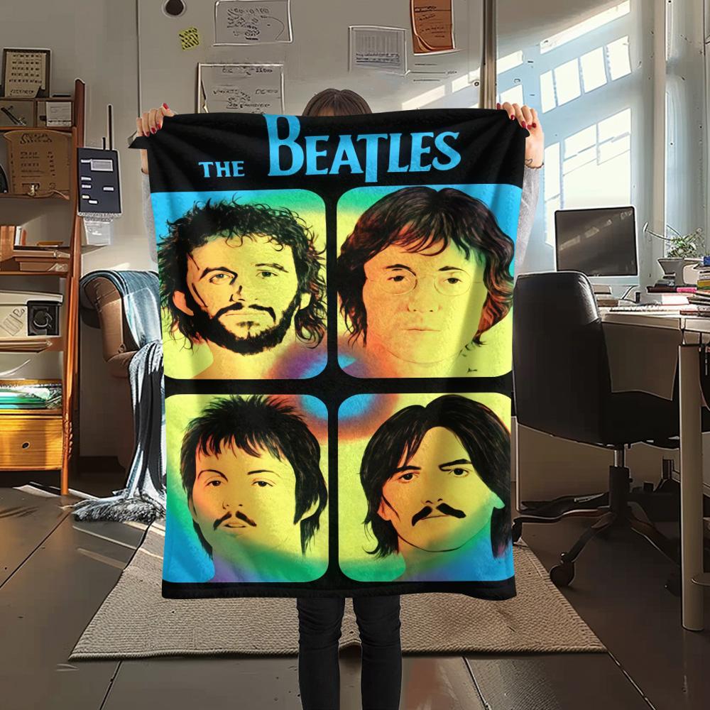 1PC Famous rock band Print FlAannel Blanket, High quality Comfortable for All Seasons, Home Decor, Warmth and Comfort