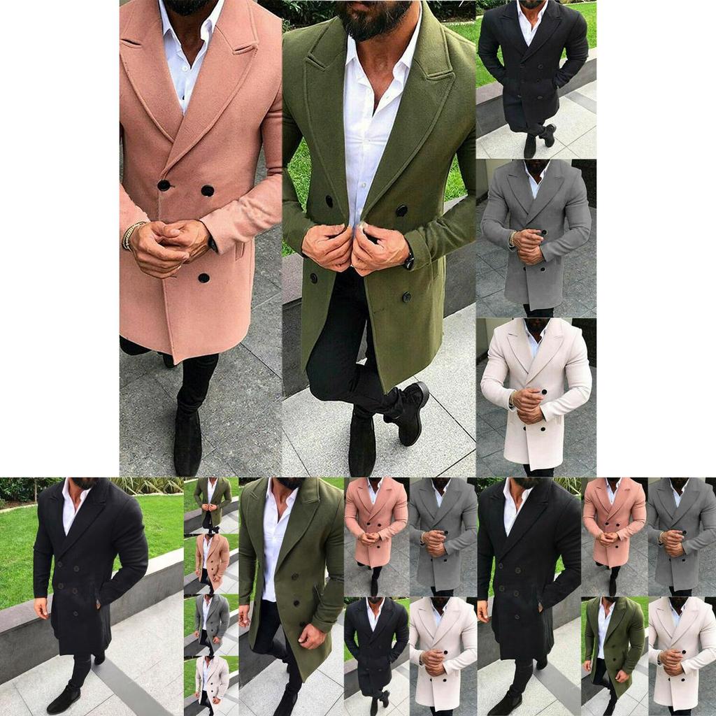 Luxurious Men's Winter Trench Coat With Warm Lapel And Hidden Shoulder Pads