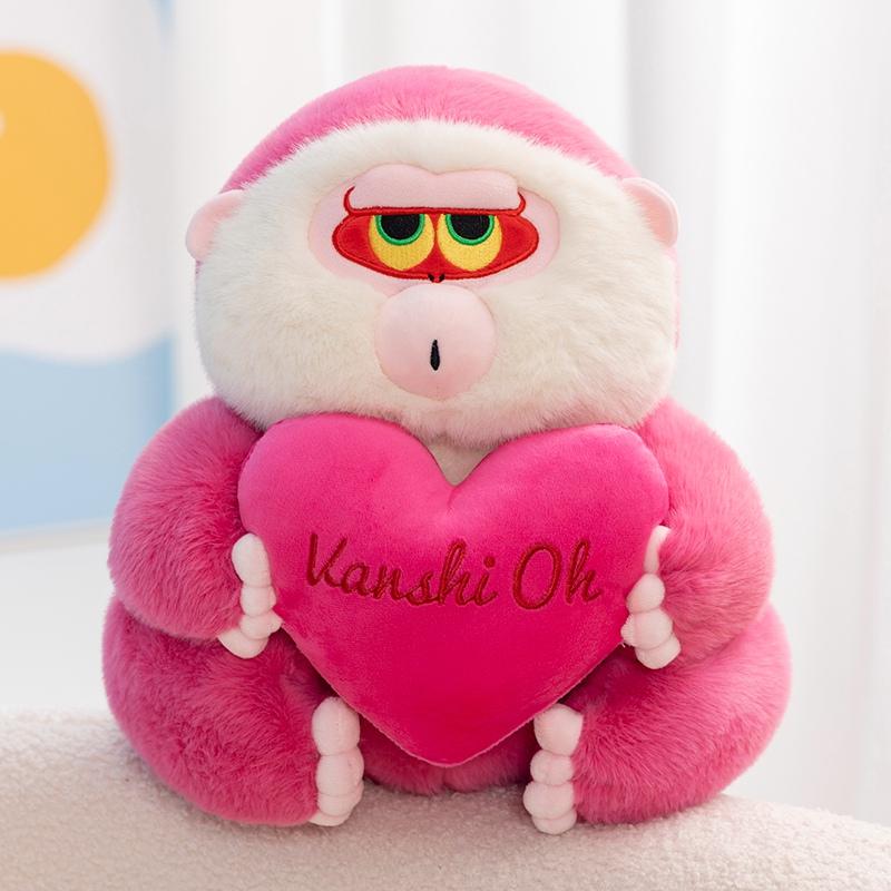 10 Styles Cartoon Fluffy Gorilla Plush Toy Pink Monkey Soft Stuffed Animal Doll Backpack Car Bag Room Decor Kid Creative Gifts