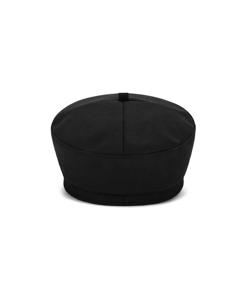 Bajal Metal Tip Wool Sailor'S Cap Black