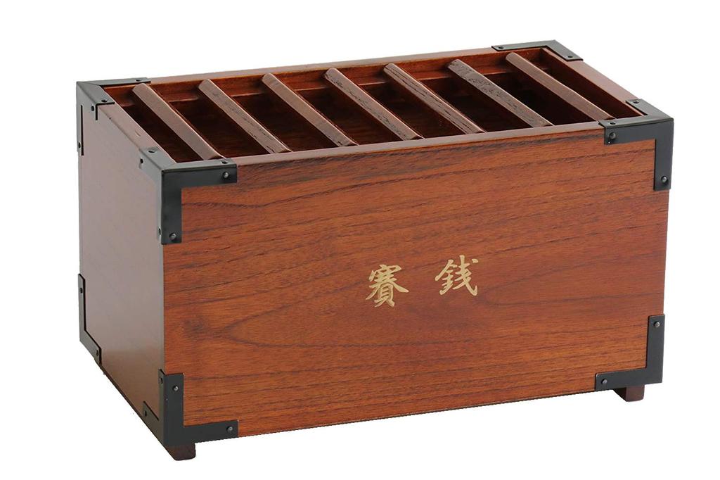 Yamako Good Luck Offering Box Premium Wood Grain Size Height 13 X Width 23 X Depth Money Box Shinto Shrine Purification (Large) Approx. (cm) 13.2