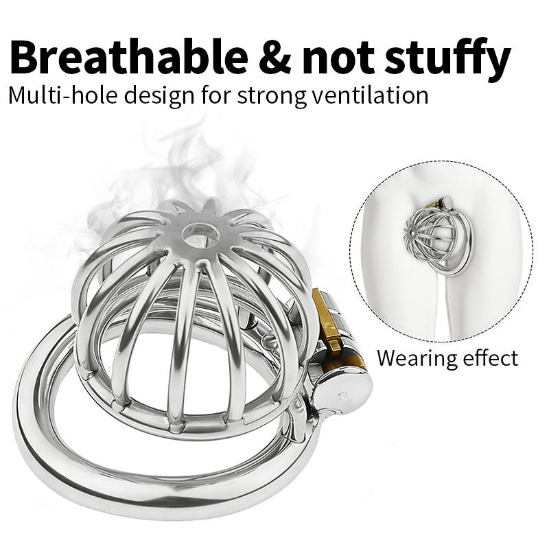 SEXBAY Stainless Steel Chastity Cage for Male-LGBT Lock Cock Ring Adult Sex Toy with BDSM SM Features