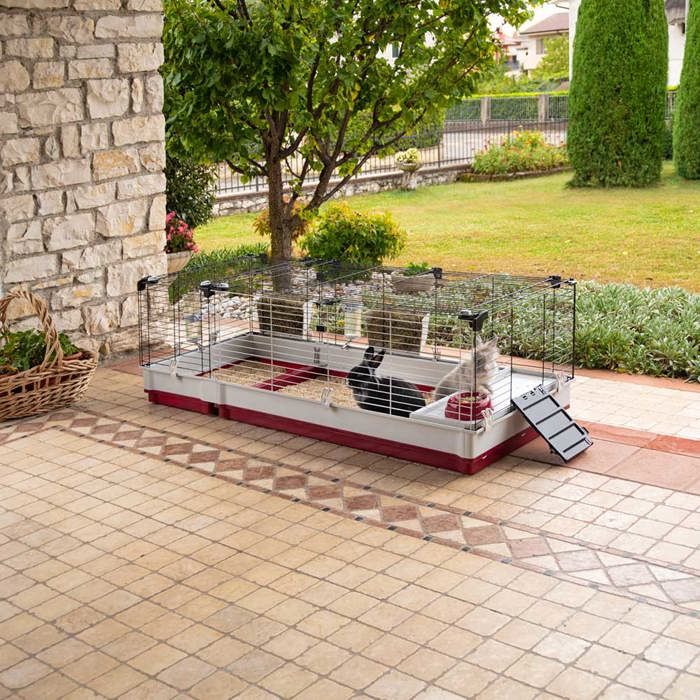 Cage pour rongeurs - Ferplast - Krolik 160 - 162 x 60 x 50 cm - Rouge - Accessoires inclus