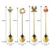 4PCS Set Christmas Stirring Spoon Plated Design Kitchen Utensil Gift  Kitchen Supplies