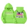 Girls' Fashion Long-Sleeve Hooded Sweatshirt with Print and Pockets