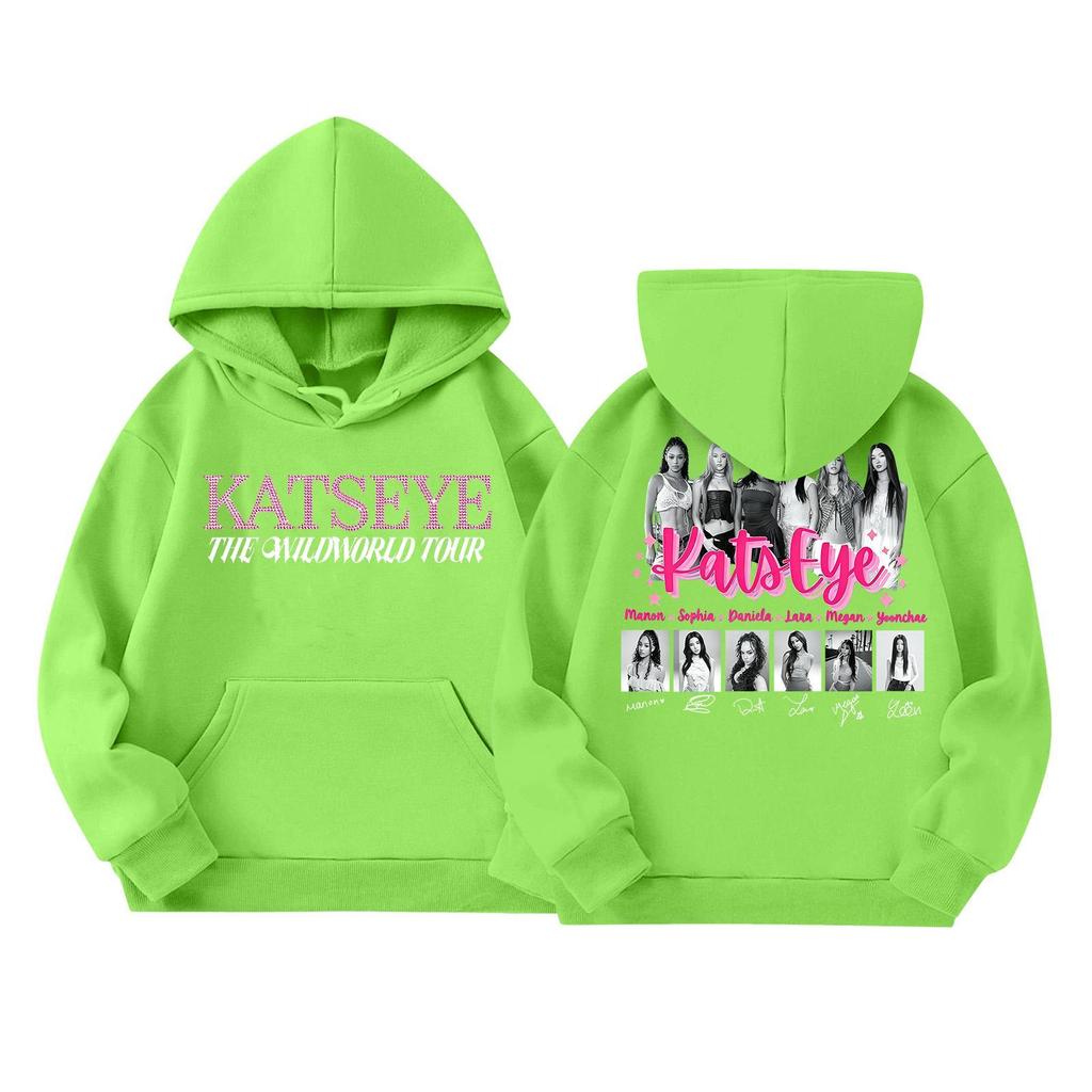 Girls' Fashion Long-Sleeve Hooded Sweatshirt with Print and Pockets