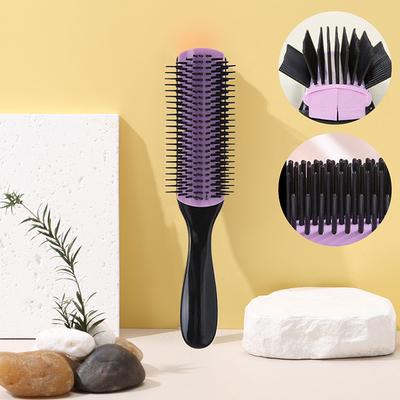 9-reihige Entwirrungs-Haarbürste Entwirrer Haarbürste Kopfhautmassagegerät Glatt Lockig Nass DIY Haarkamm Bürste