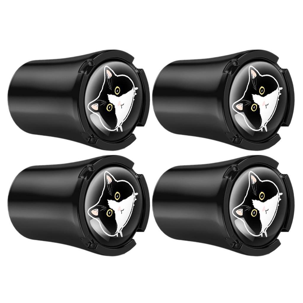 Air Valve Cap, Valve Cap, Cat Tires, Air Dress-Up, 4 PCS Set, Cat Design,