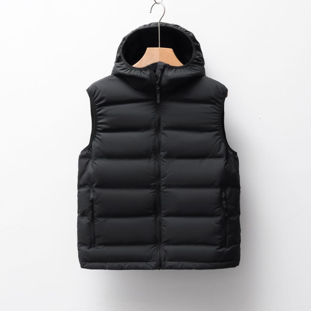 Men's fleece solid color men's hooded hooded vest seamless fabric down jacket vest jacket