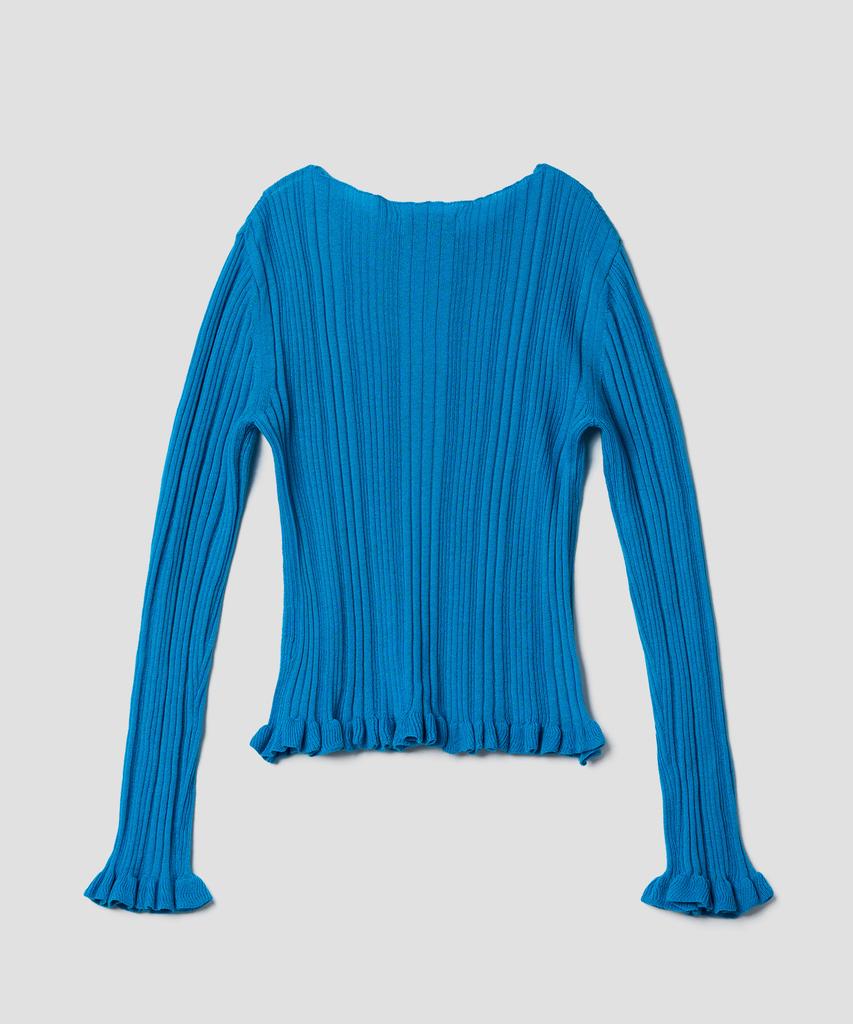 Tudument Boatneck Rib Knit_Teal Blue
