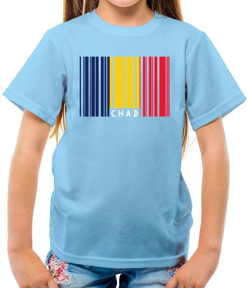 Chad Barcode Style Flag - Kids T-Shirt - Central Africa African Republic 120
