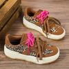 Retro leopard print thick-soled heightening skateboard shoes casual breathable and comfortable outdoor shoes couple tide shoes