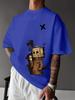Cartoon Pattern 3D Printed T-shirt for Summer Fashion, Comfortable Round Neck Top, European and American Men's Casual Streetwear