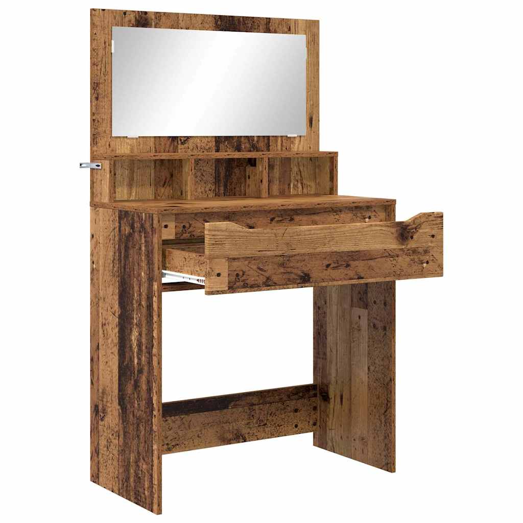 Bedroom Dressing Table Reclaimed Wood 31.5 x 15.6 x 53.1 in (L x W x H)