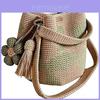 Geantă de mână croșetată manual cu floare, din material PU, pentru cadou și uz zilnic