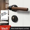 Chinese Style Minimalist Magnetic Walnut Wood Silent Bedroom Door Handle