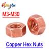 M3-M30 Copper Hex Nuts (Conductive)