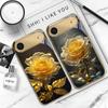 Elegant golden rose For IPhone 17Pro Max 16 17 Pro 15 Pro 14 13 Plus 12 Mini 11Pro Max XR 16E 17 Air Golden glass phone case