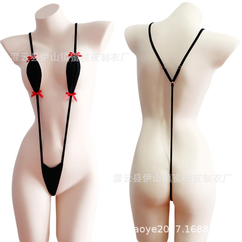 Japanese Erotic Underwear Dead Library Water One-piece Bikini Three-point Tights Bed Teasing Pure Desire Set