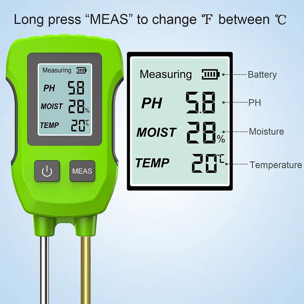 Digital Display Soil Tester High Accuracy Soil  Humidity Detector Soil Thermometer  Potted Planting
