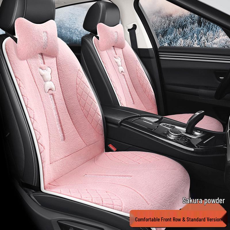 SF Rabbit Plush Heating Pad Car Seat Cushion - Bear Cartoon Winter Warmth Interior Supplies