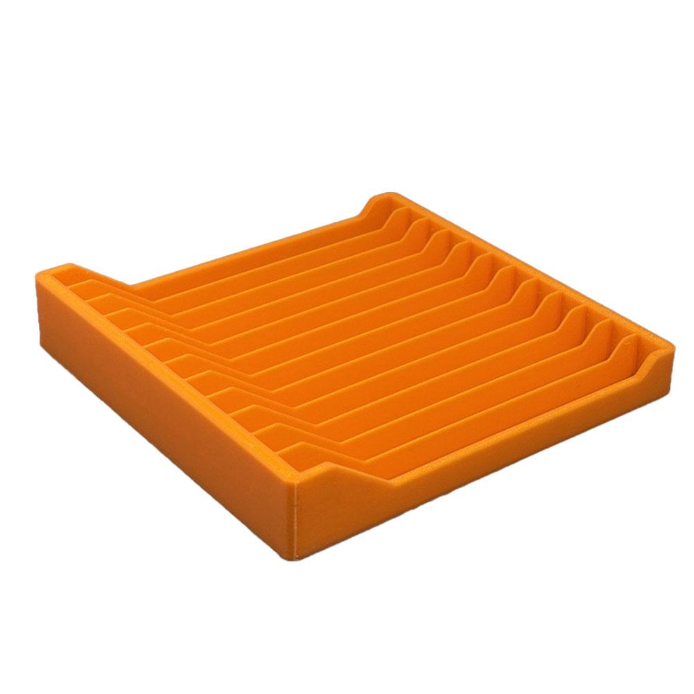 

CD Disc Storage Box Display Stand, Holds 12 Cases, Space-Saving Plastic Rack For Home Office Desktop Organization, Black помаранчевий