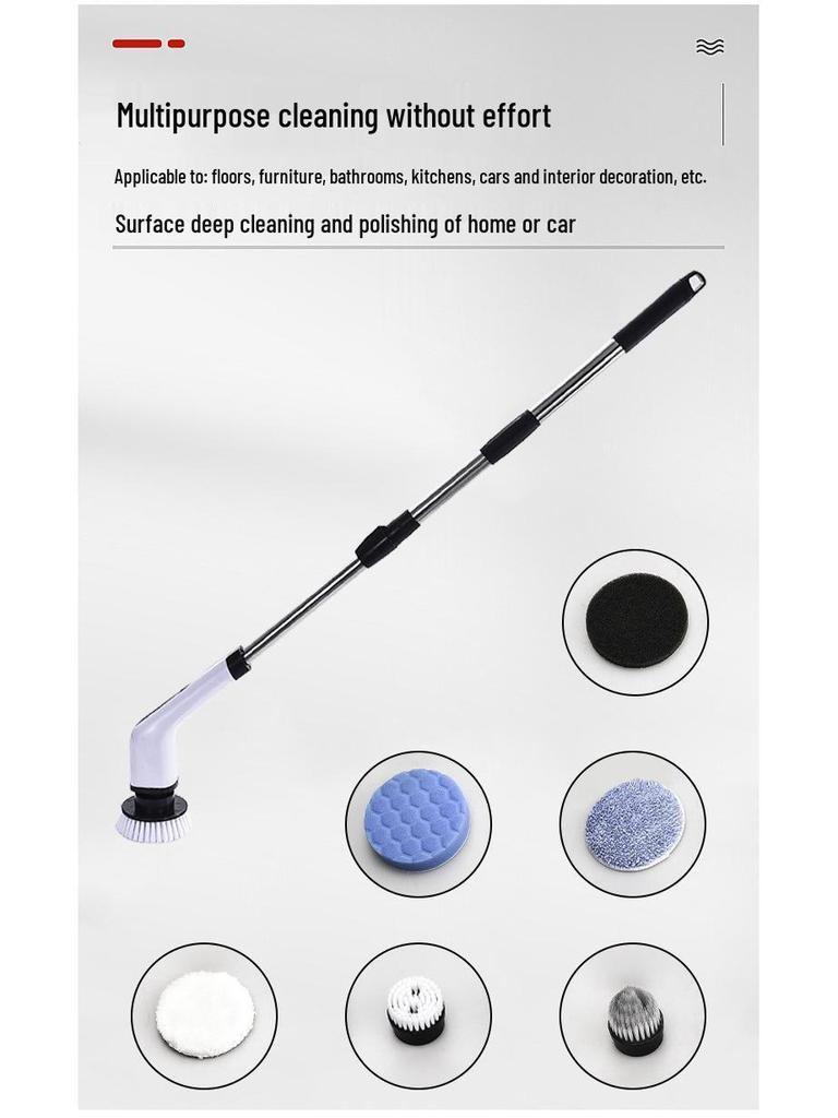 Retractable 9-in-1 Wireless Electric Cleaning Brush for Home, Toilet, and Kitchen