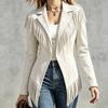 Women S Vintage Western Style Suede Fringe Long Sleeve Jacket