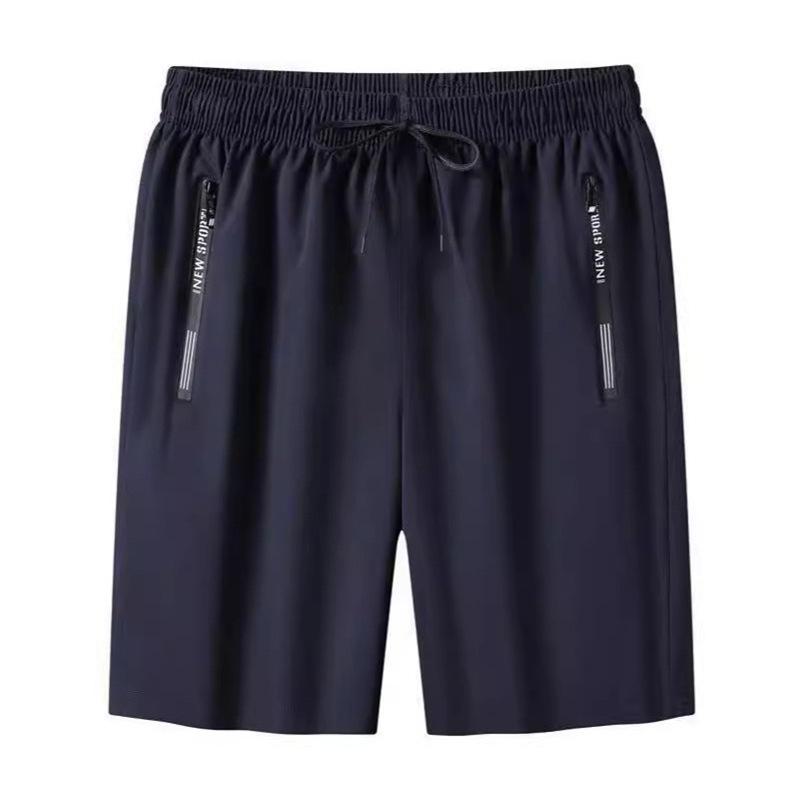 Men's Summer Ice Silk Quick-Dry Elastic Shorts - Lightweight, Breathable Sportswear for Youth.