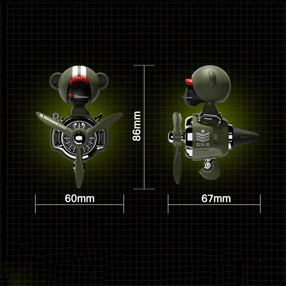 Shaking Head Helicopter Car Air Vent Clip Skull Doll Skeleton Car Propeller Pilot Interior Car Decoration Accessories Novelty