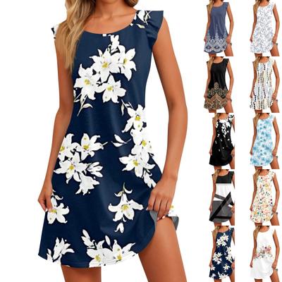 Women's Casual  Dress Sundress Flying Sleeve Skirt Bohemian Dress